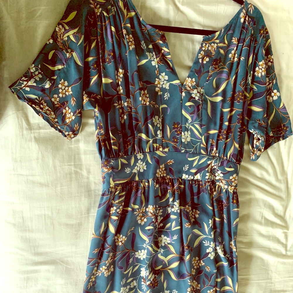 Amour Vert floral Silk Dress XS NWT